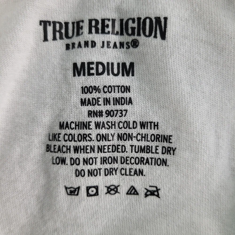 True‎ Religion T-Shirt Lot Men Medium White Excellent 2pk Cotton Horseshoe Logo